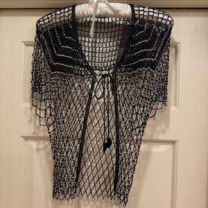 Elegant Black Beaded Women's Sweater